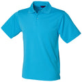 Türkis - Front - Henbury Herren Polo-Shirt Coolplus Pique