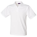 Weiß - Front - Henbury Herren Polo-Shirt Coolplus Pique