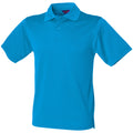 Saphir Blau - Front - Henbury Herren Polo-Shirt Coolplus Pique