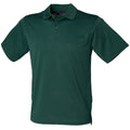 Flaschengrün - Front - Henbury Herren Polo-Shirt Coolplus Pique