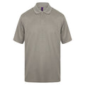 Heather Grau - Front - Henbury Herren Polo-Shirt Coolplus Pique