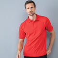 Rot - Back - Henbury Herren Polo-Shirt Coolplus Pique