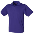 Violett - Front - Henbury Herren Polo-Shirt Coolplus Pique