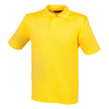 Gelb - Front - Henbury Herren Polo-Shirt Coolplus Pique