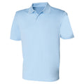 Hellblau - Front - Henbury Herren Polo-Shirt Coolplus Pique