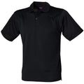 Schwarz - Front - Henbury Herren Polo-Shirt Coolplus Pique