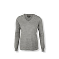 Grau meliert - Front - Nimbus - "Ashbury" Pullover, V-Ausschnitt für Damen