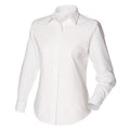 Weiß - Front - Henbury Damen Oxford Bluse Langarm