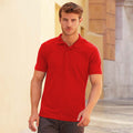 Rot - Back - Fruit Of The Loom Herren Poloshirt Iconic