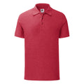 Rot meliert - Front - Fruit Of The Loom Herren Poloshirt Iconic