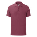 Burgunder meliert - Front - Fruit Of The Loom Herren Poloshirt Iconic