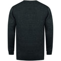 Grau meliert - Back - Henbury Herren Feinstrick-Pullover - Sweatshirt mit V-Ausschnitt