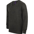 Grau meliert - Lifestyle - Henbury Herren Feinstrick-Pullover - Sweatshirt mit V-Ausschnitt