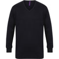 Marineblau - Pack Shot - Henbury Herren Feinstrick-Pullover - Sweatshirt mit V-Ausschnitt