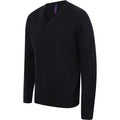 Schwarz - Lifestyle - Henbury Herren Feinstrick-Pullover - Sweatshirt mit V-Ausschnitt