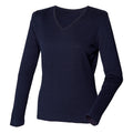 Grau - Pack Shot - Henbury Damen Feinstrick-Pullover mit V-Ausschnitt