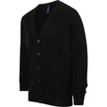 Schwarz - Pack Shot - Henbury Herren Feinstrick-Strickjacke mit V-Ausschnitt