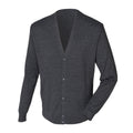 Grau - Front - Henbury Herren Feinstrick-Strickjacke mit V-Ausschnitt