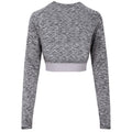 Grau meliert - Back - AWDis Just Cool Damen Crop-Top Girlie mit langen Ärmeln