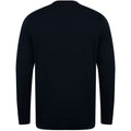 Marineblau - Back - Henbury Herren Strickpullover extra dick