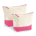 Natur- wahres Pink - Front - Westford Mill Dipped Base Leinen Accessoire Tasche (2 Stück-Packung)