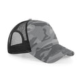 Arktisches Tarnmuster - Front - Beechfield Retro-Trucker-Kappe - Baseball-Kappe mit Tarnmuster (2 Stück-Packung)