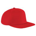 Rot-Rot - Front - Beechfield Unisex Baseballkappe mit flachem Schirm (2 Stück-Packung)