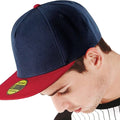 Blau-Rot - Back - Beechfield Unisex Baseballkappe mit flachem Schirm (2 Stück-Packung)