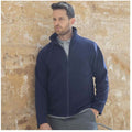 Marineblau - Close up - Henbury Herren Microfleece-Jacke, Anti-Pilling