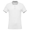 Weiß-Hellgrau - Front - Kariban - "Pique" Poloshirt für Herren