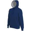 Marineblau - Front - Kariban Herren Kapuzenpullover mit Kapuze in Kontrastfarben