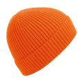 Orange - Front - Beechfield Unisex Engineered Ripp Strickmütze