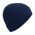 Navy - Front - Beechfield Unisex Engineered Ripp Strickmütze