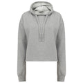 Grau meliert - Front - SF - "Slounge" Kapuzenpullover kurz geschnitten für Damen