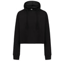 Schwarz - Front - SF - "Slounge" Kapuzenpullover kurz geschnitten für Damen