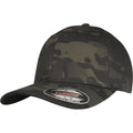 Schwarz Multicam - Front - Flexfit by Yupoong Multi Camouflage Baseballkappe