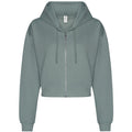 Grün - Front - Awdis - "Just Hoods" Kapuzenpullover, kurz geschnitten für Damen