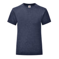 Marineblau meliert - Front - Fruit of the Loom - "Iconic" T-Shirt für Mädchen