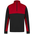 Schwarz-Rot - Front - Finden & Hales - Trainingsjacke mit kurzem Reißverschluss für Herren