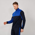 Marineblau-Königsblau - Back - Finden & Hales - Trainingsjacke mit kurzem Reißverschluss für Herren