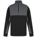 Schwarz-Metall-Grau - Front - Finden & Hales - Trainingsjacke mit kurzem Reißverschluss für Herren