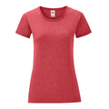 Heide Rot - Front - Fruit of the Loom - "Iconic" T-Shirt für Damen