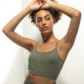Khaki - Back - Skinni Fit - "Fashion" Kurzes Top Verstellbarer Gurt für Damen