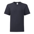 Marineblau - Front - Fruit of the Loom - "Iconic 150" T-Shirt für Kinder