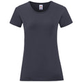 Marineblau - Front - Fruit of the Loom - "Iconic" T-Shirt für Damen