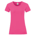 Fuchsie - Front - Fruit of the Loom - "Iconic" T-Shirt für Damen