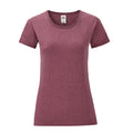 Heide Burgund - Front - Fruit of the Loom - "Iconic" T-Shirt für Damen