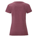 Heide Burgund - Back - Fruit of the Loom - "Iconic" T-Shirt für Damen