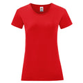 Rot - Front - Fruit of the Loom - "Iconic" T-Shirt für Damen