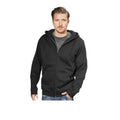 Schwarz - Back - Build Your Brand - Hoodie mit durchgehendem Reißverschluss für Herren